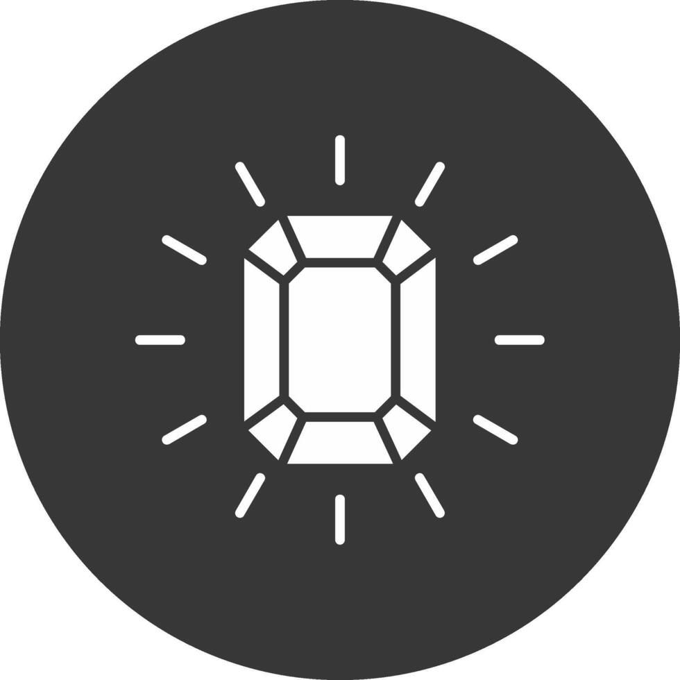 Gem Glyph Inverted Icon vector