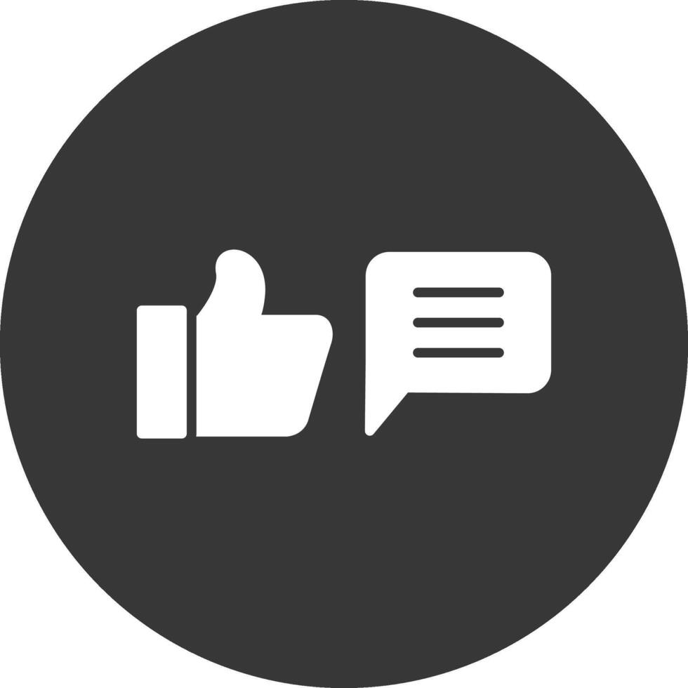 Feedback Glyph Inverted Icon vector