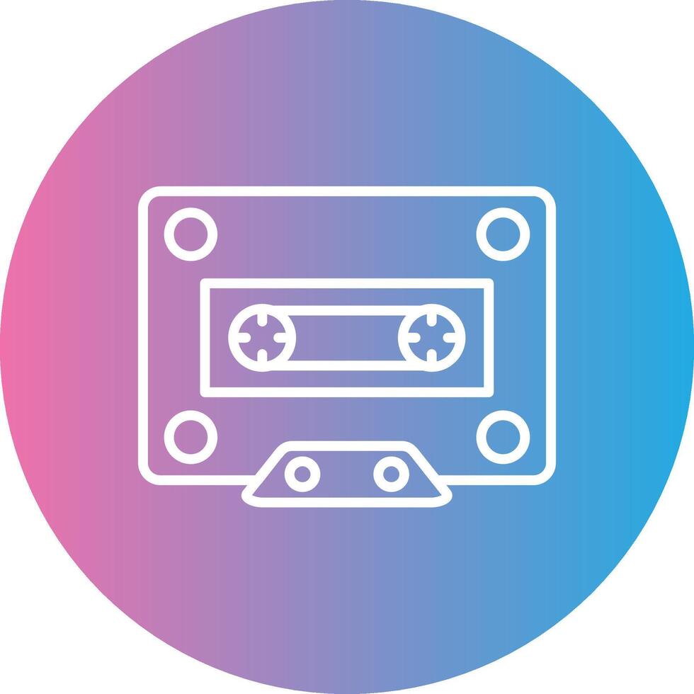 Cassette Line Gradient Circle Icon vector