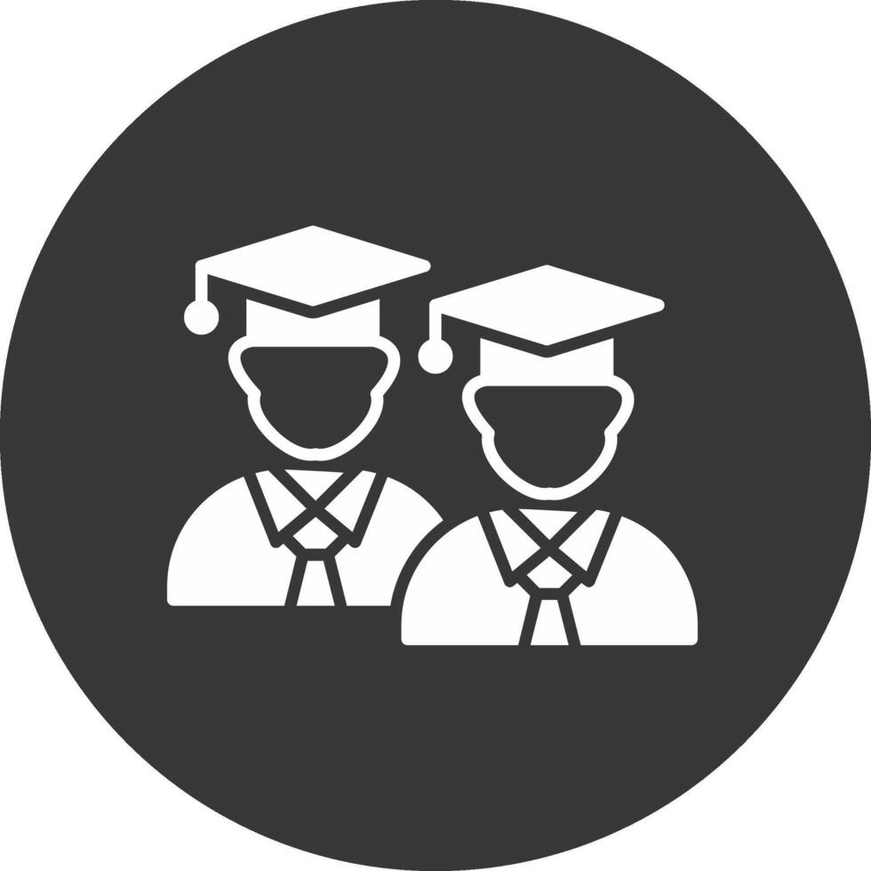 Students Glyph Inverted Icon vector