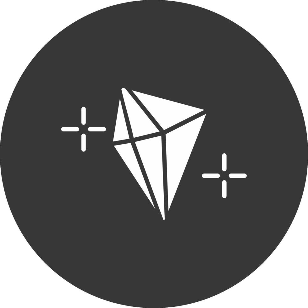 Gemstone Glyph Inverted Icon vector