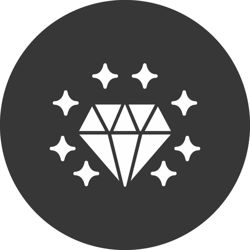 Gemstone Glyph Inverted Icon vector