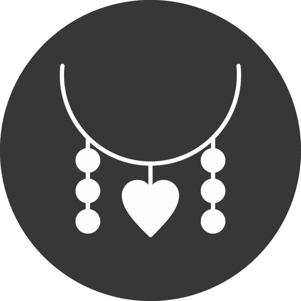 Necklace Glyph Inverted Icon vector