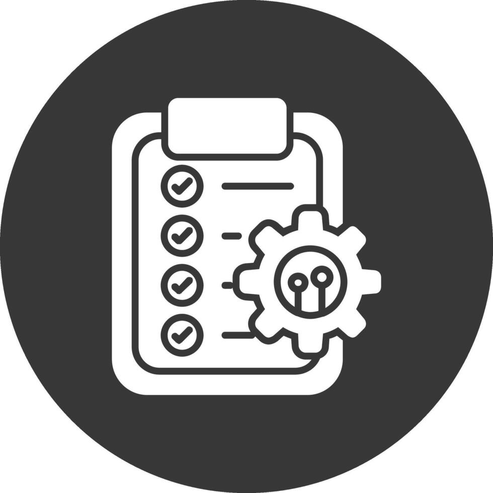 Workflow Glyph Inverted Icon vector