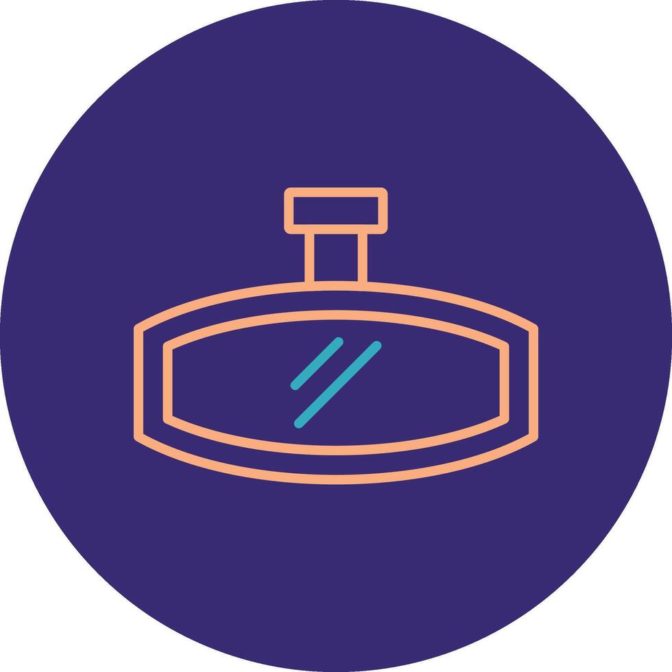 Rearview Mirror Line Two Color Circle Icon vector