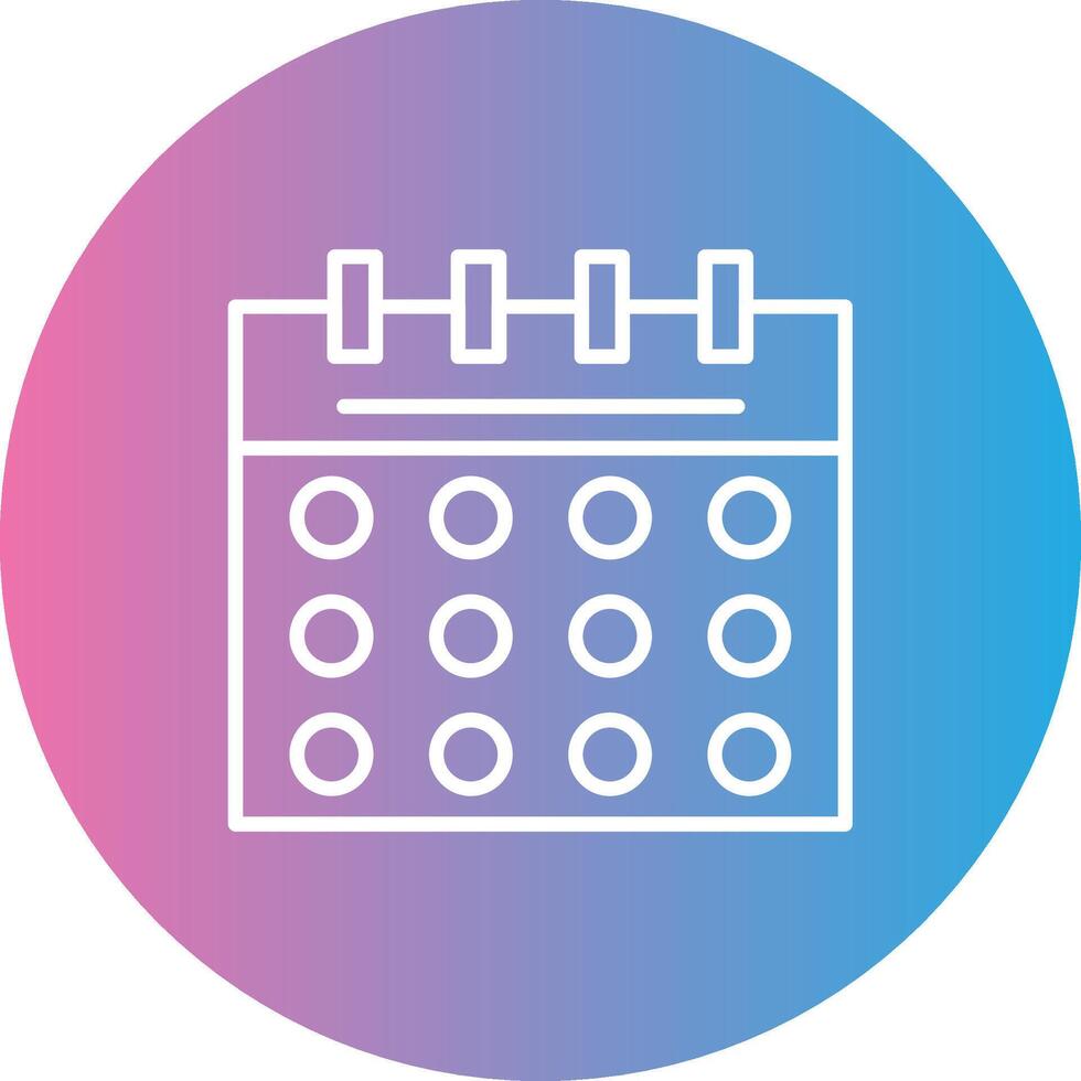 Calendar Line Gradient Circle Icon vector