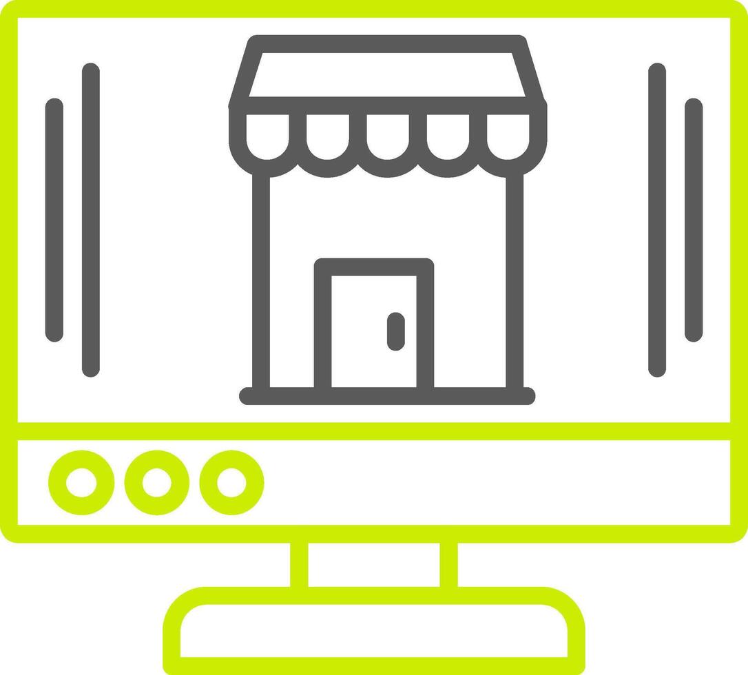 OnLine Two Color Shop Line Two Color Icon vector