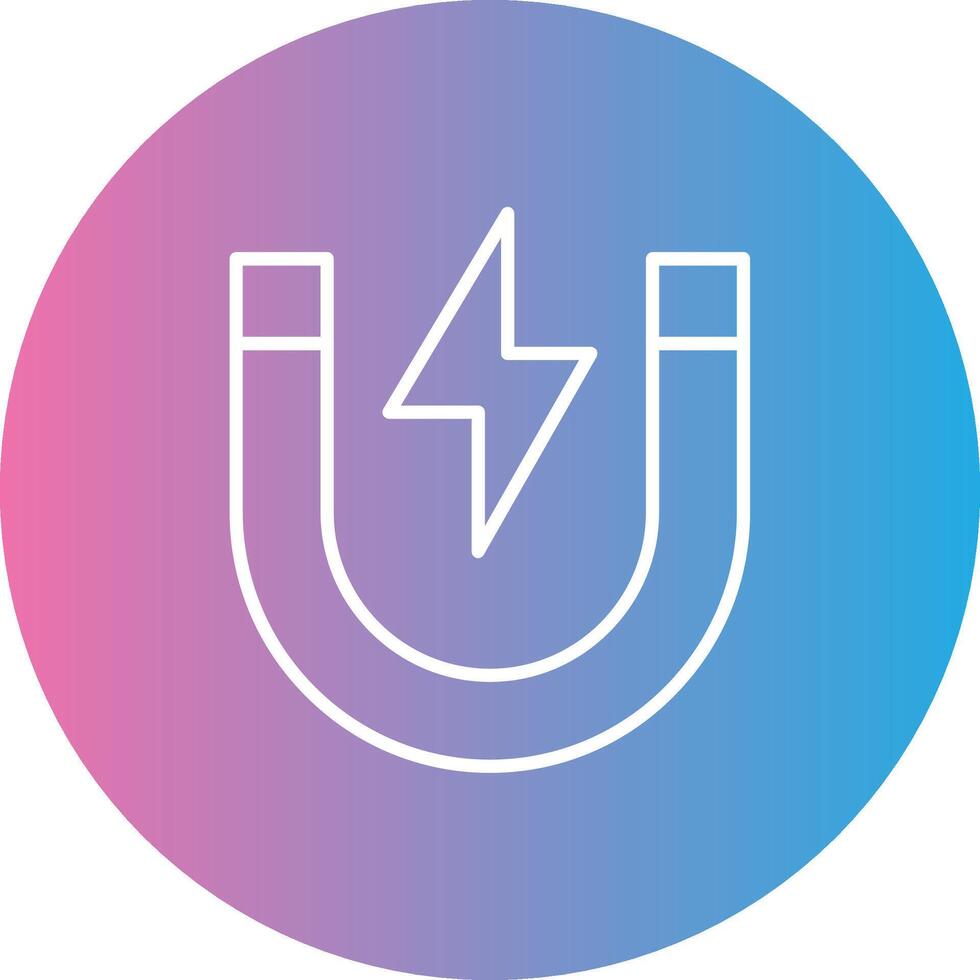 Magnet Line Gradient Circle Icon vector