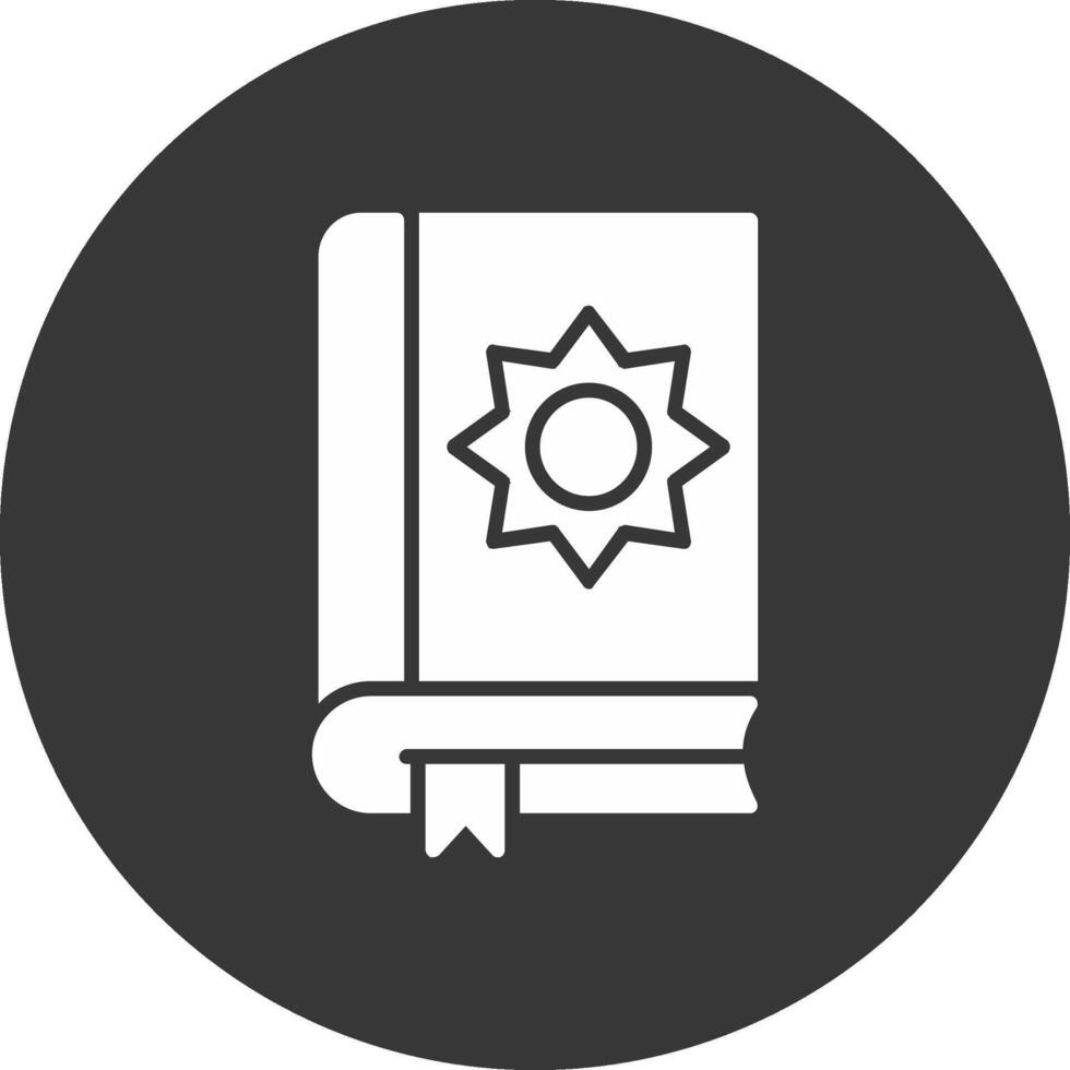 santo libro glifo invertido icono vector