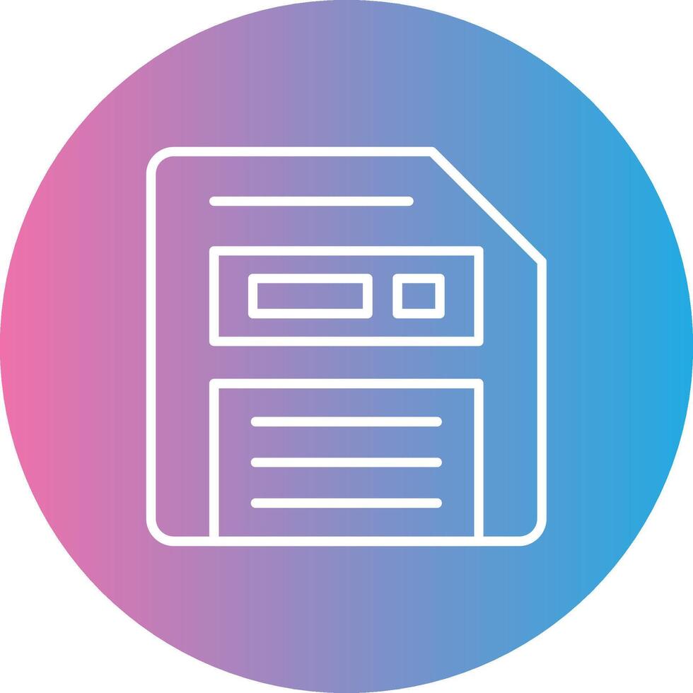 Floppy Disk Line Gradient Circle Icon vector