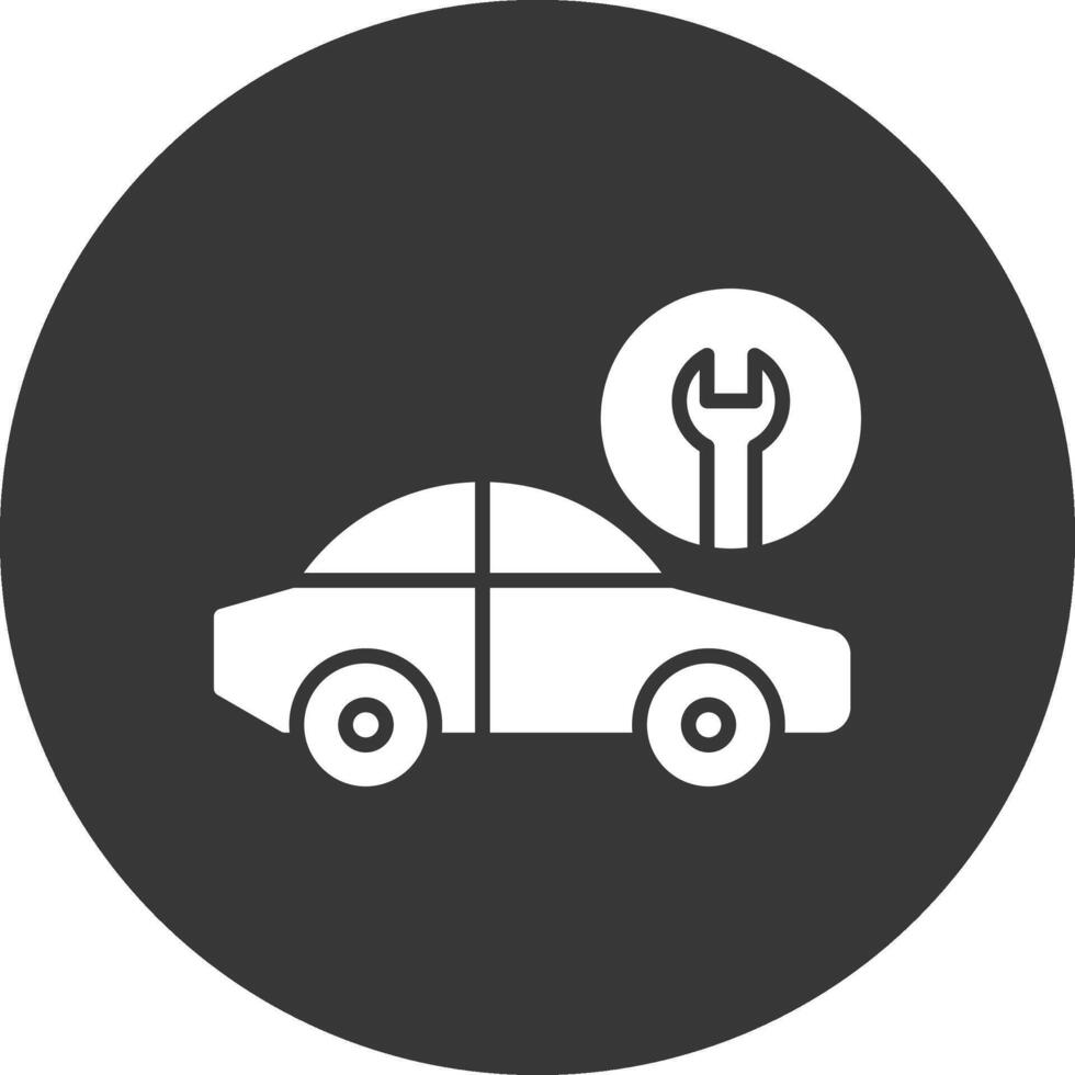 coche Servicio glifo invertido icono vector