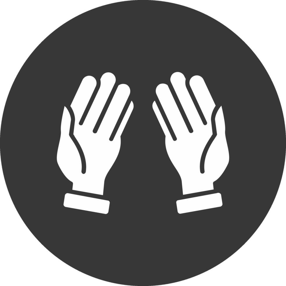 Praying Glyph Inverted Icon vector