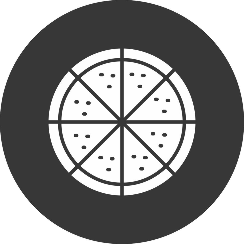 icono de glifo de pizza invertido vector