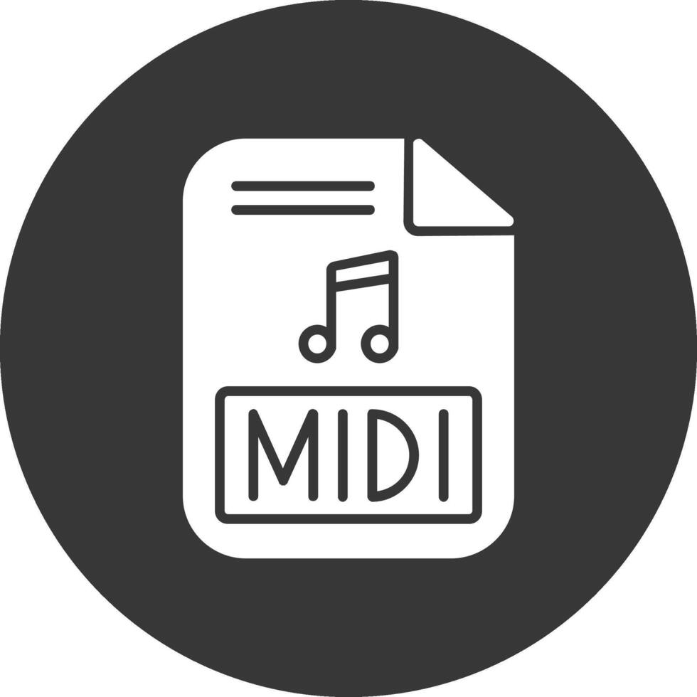 icono de glifo midi invertido vector