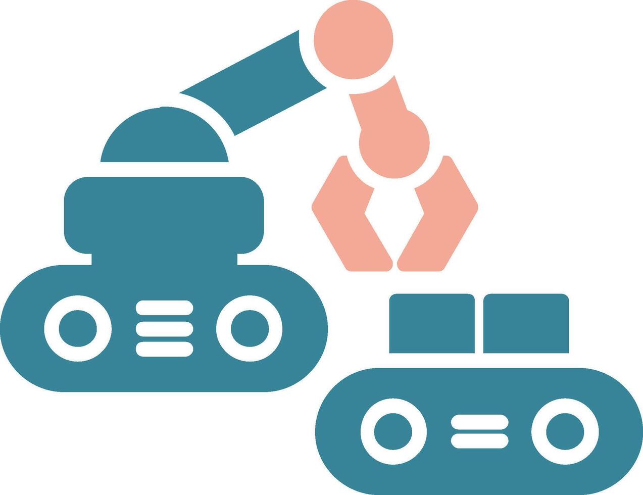 Robotic Produce Sorting Glyph Two Color Icon vector