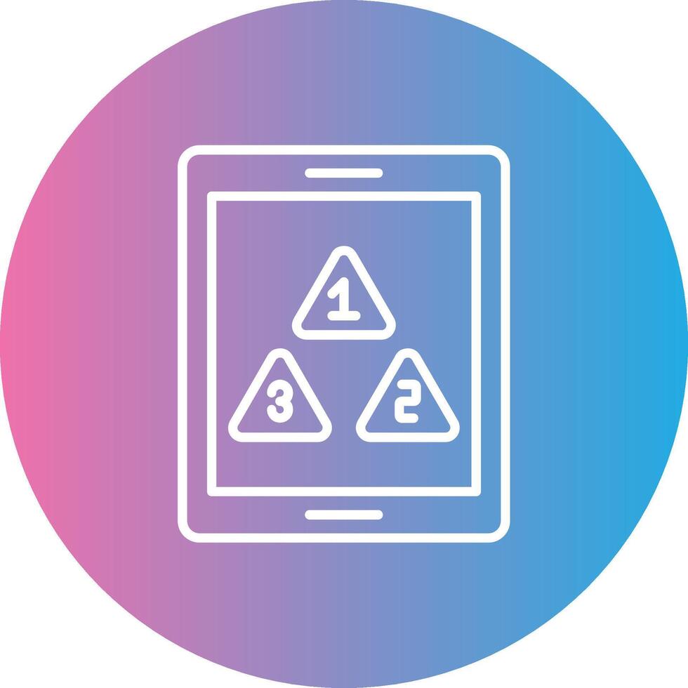 Tablet Line Gradient Circle Icon vector