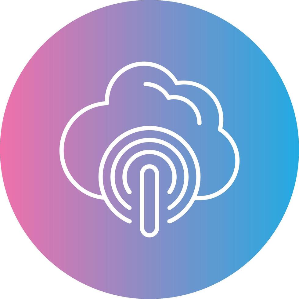 nube línea degradado circulo icono vector