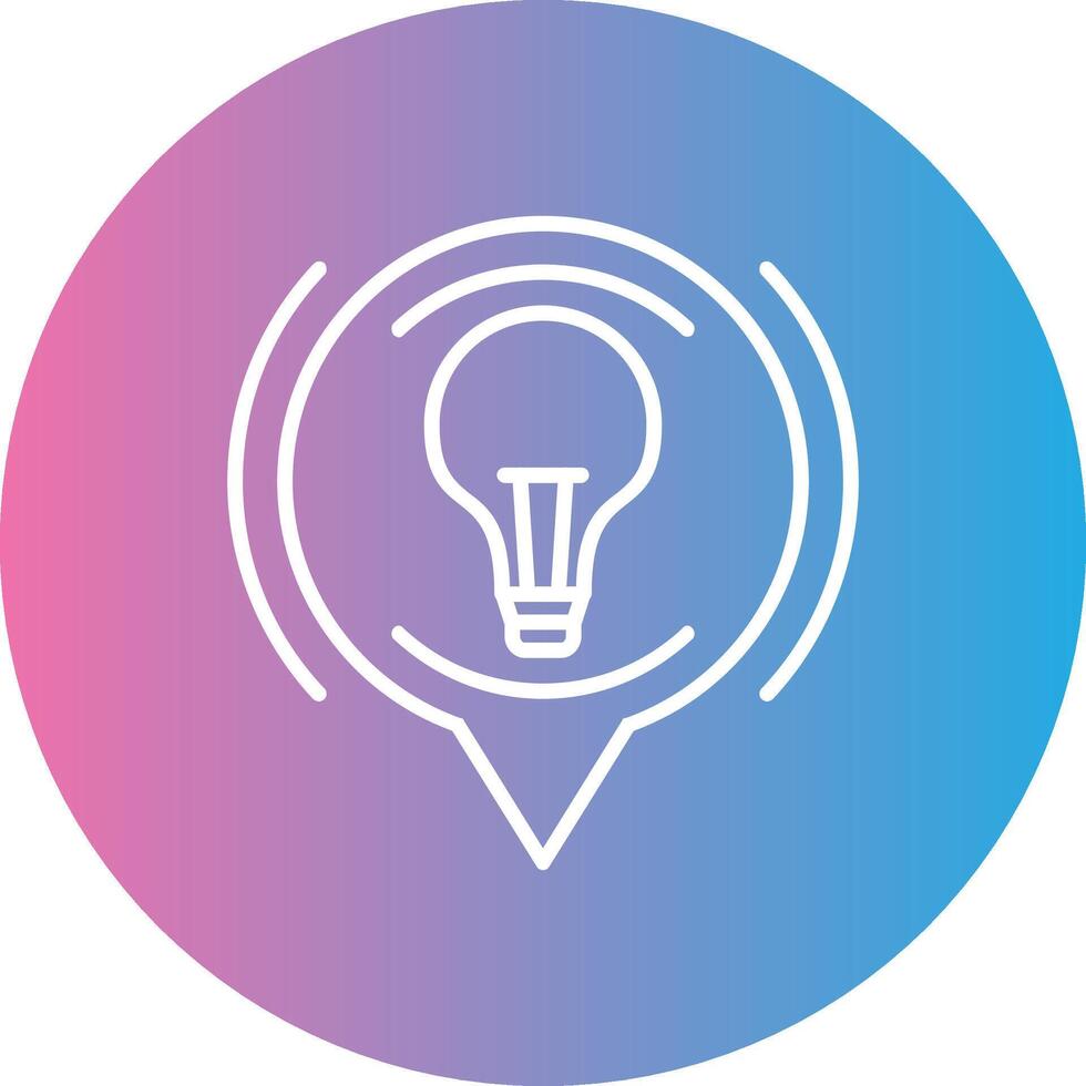 Bulb Line Gradient Circle Icon vector