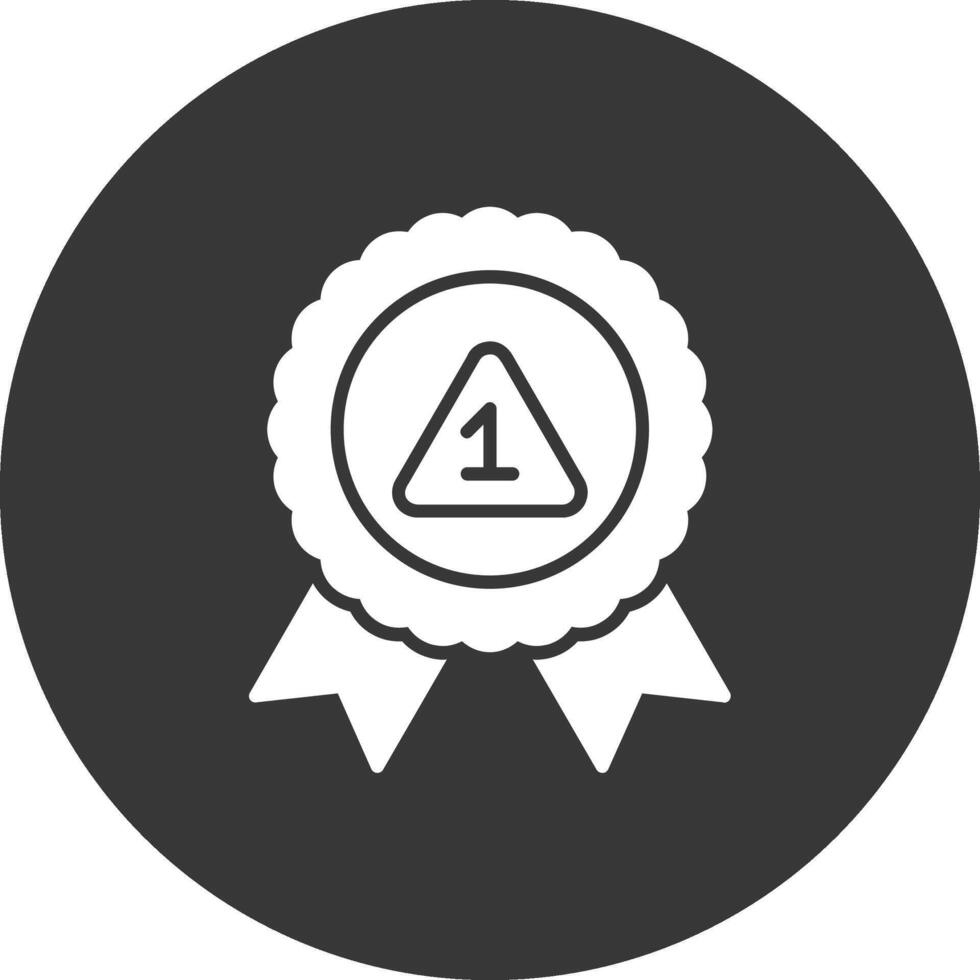 Award Glyph Inverted Icon vector