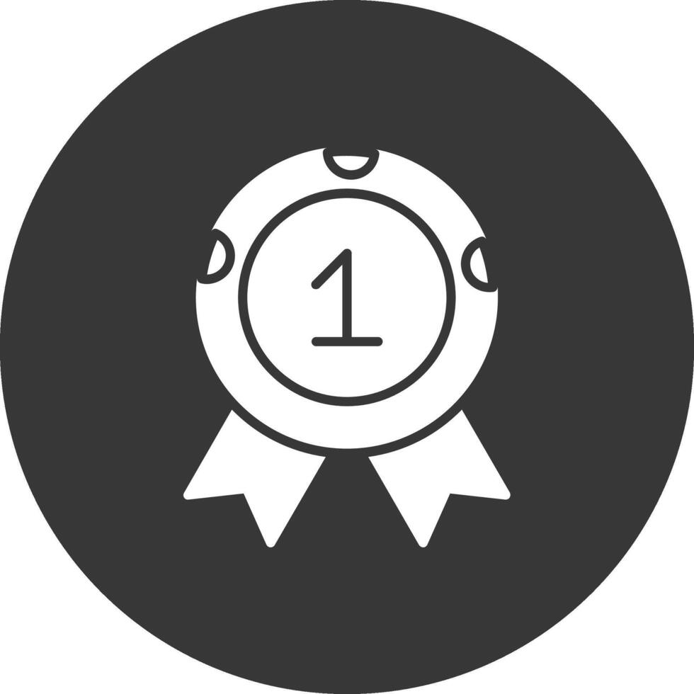 Medal Glyph Inverted Icon vector