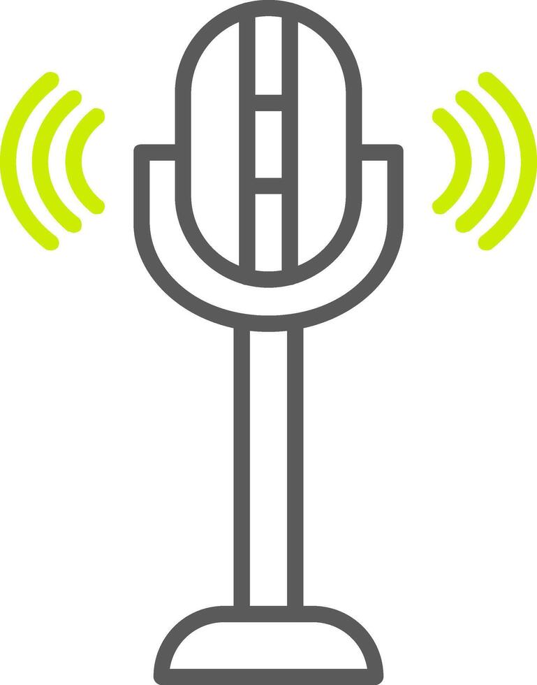 mic línea dos color icono vector