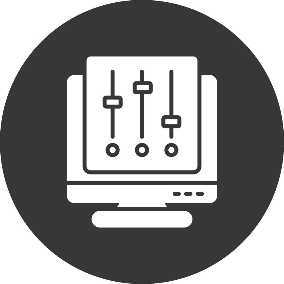 Sliders Glyph Inverted Icon vector