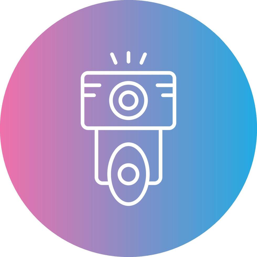 Camera Flash Line Gradient Circle Icon vector