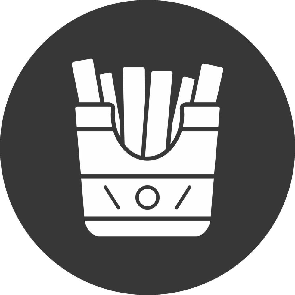 French Fries Glyph Inverted Icon vector