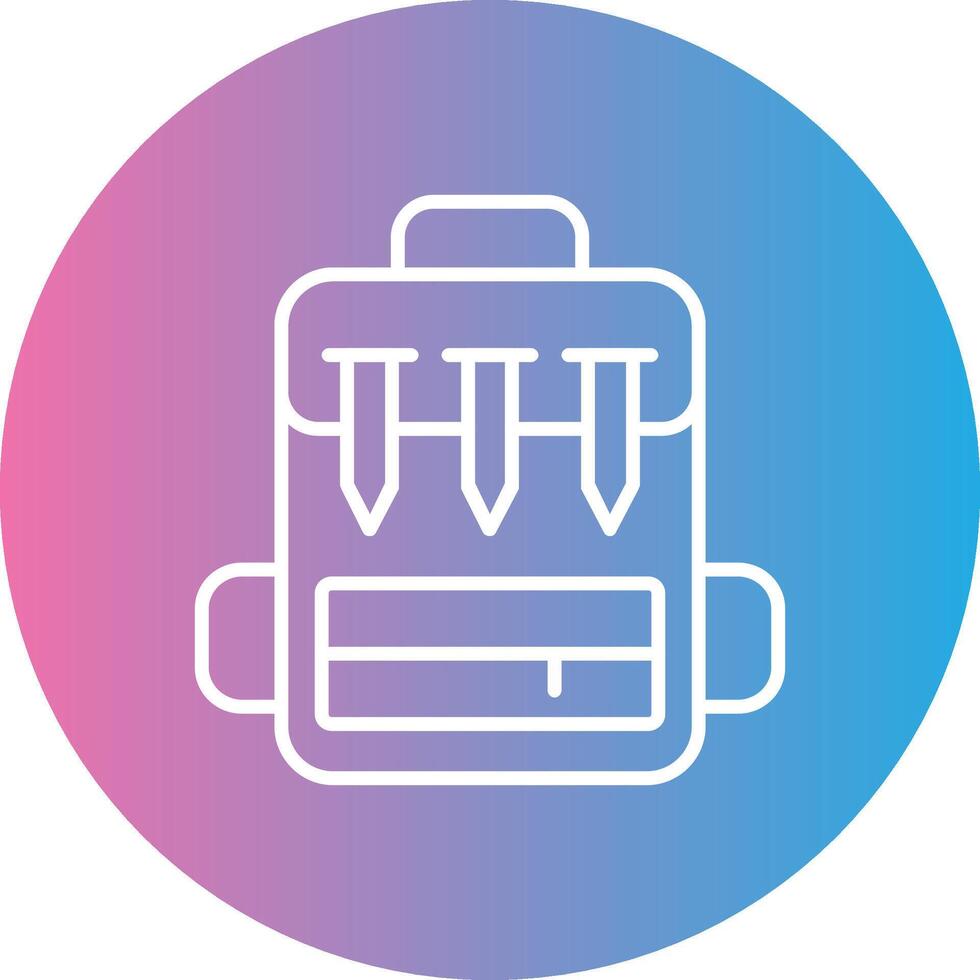 Backpack Line Gradient Circle Icon vector