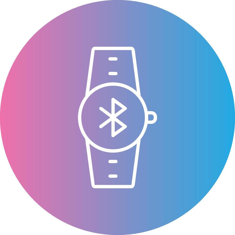 Bluetooth Line Gradient Circle Icon vector