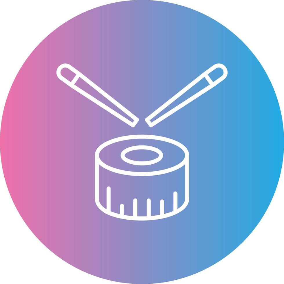 Sushi línea degradado circulo icono vector