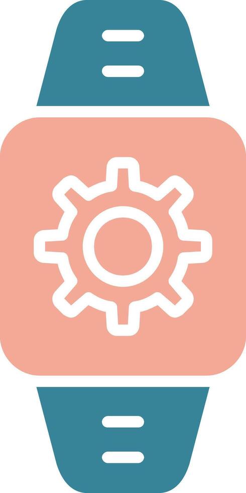 icono de dos colores de glifo de reloj inteligente vector