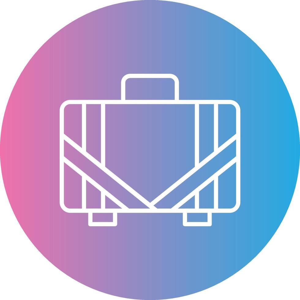 Suitcase Line Gradient Circle Icon vector