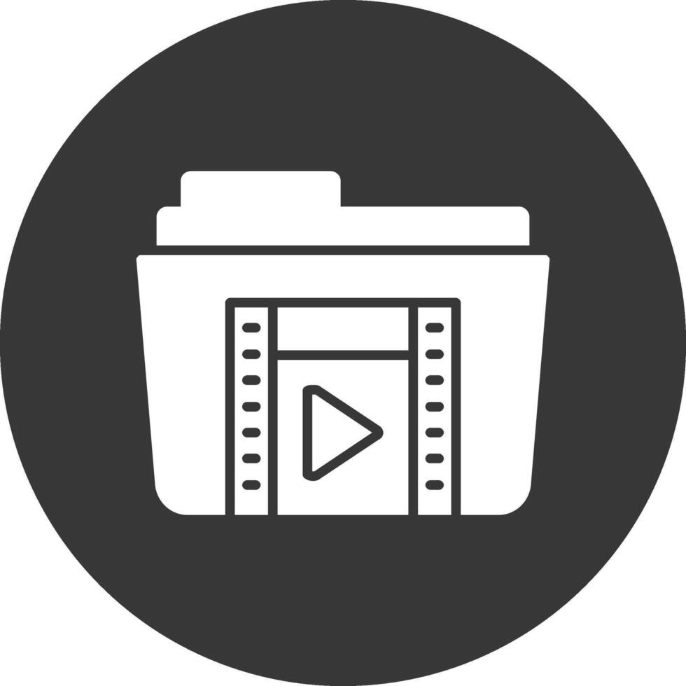 Footage Glyph Inverted Icon vector