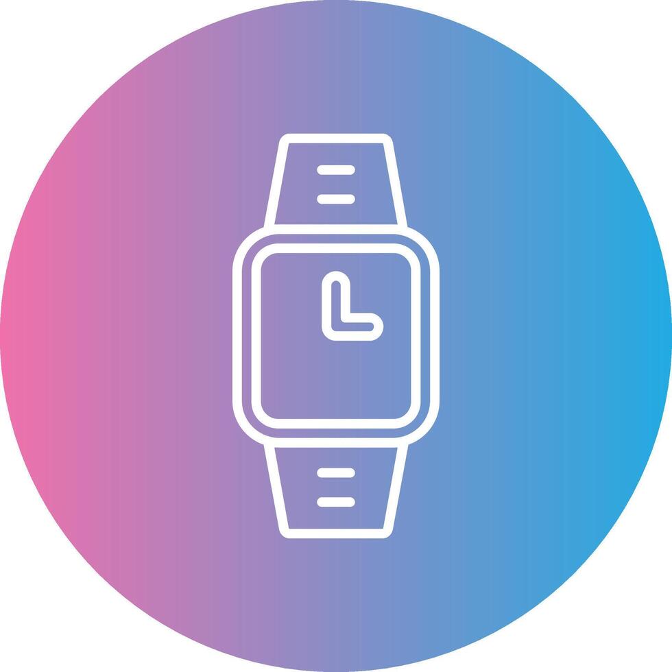 reloj línea degradado circulo icono vector