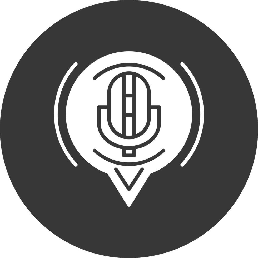 Microphone Glyph Inverted Icon vector