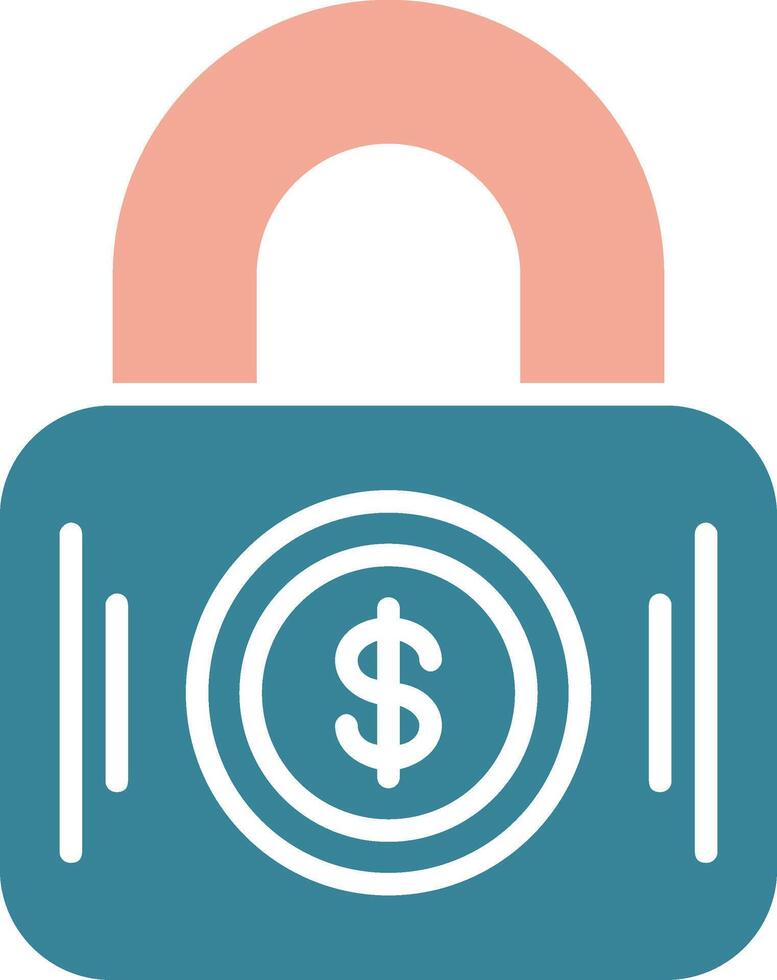Padlock Glyph Two Color Icon vector