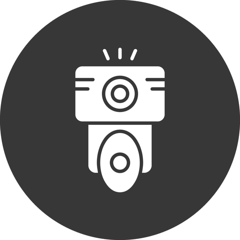 Camera Flash Glyph Inverted Icon vector