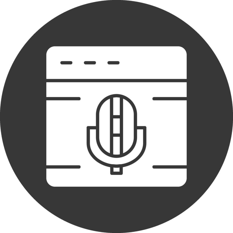 Browser Glyph Inverted Icon vector