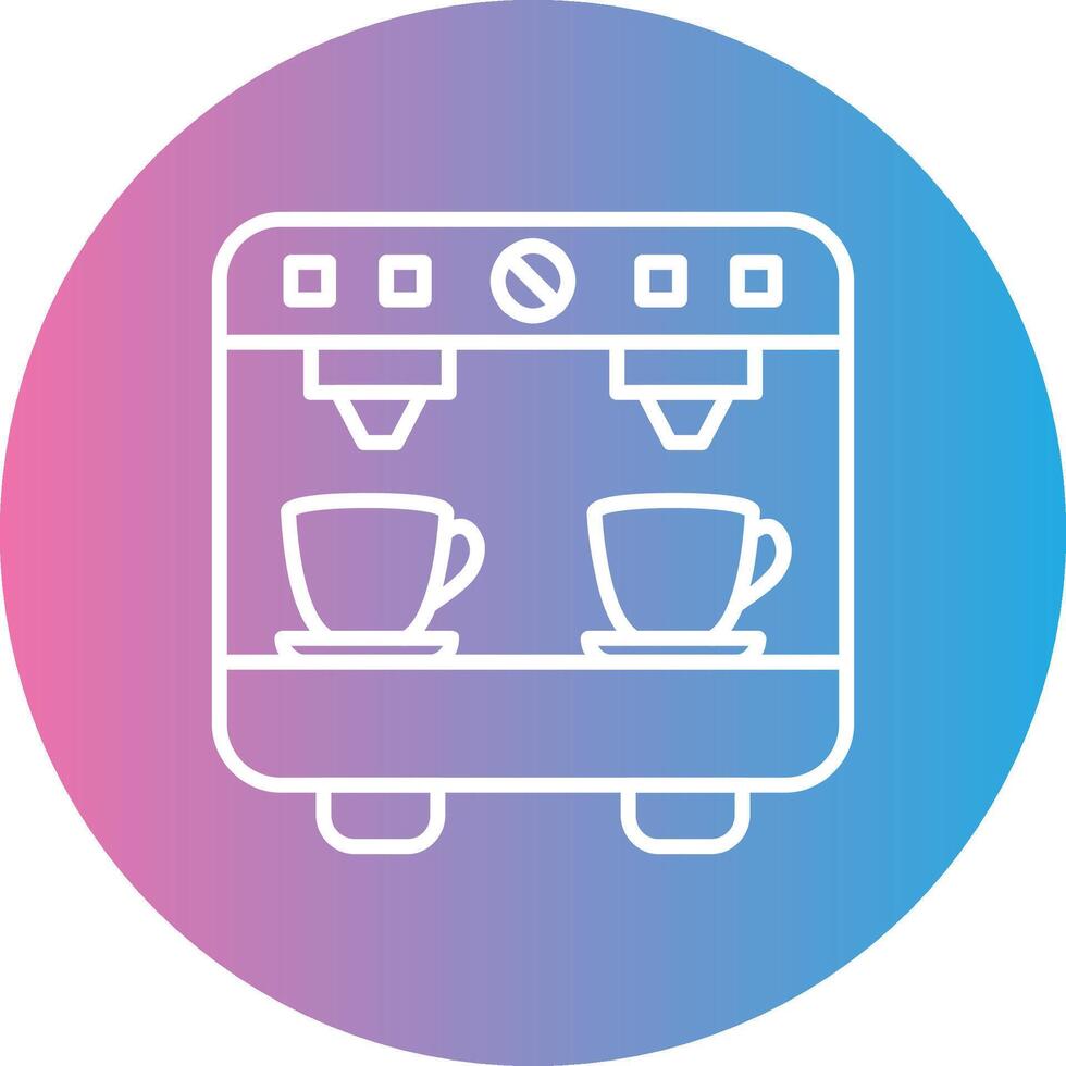 Coffee Machine Line Gradient Circle Icon vector