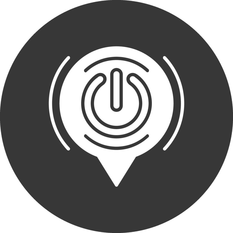 Power Button Glyph Inverted Icon vector