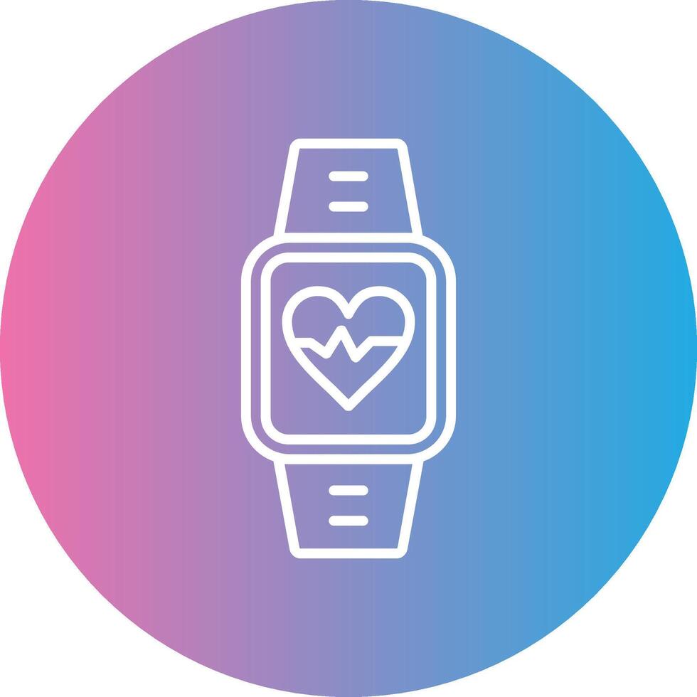 Heart Rate Monitor Line Gradient Circle Icon vector