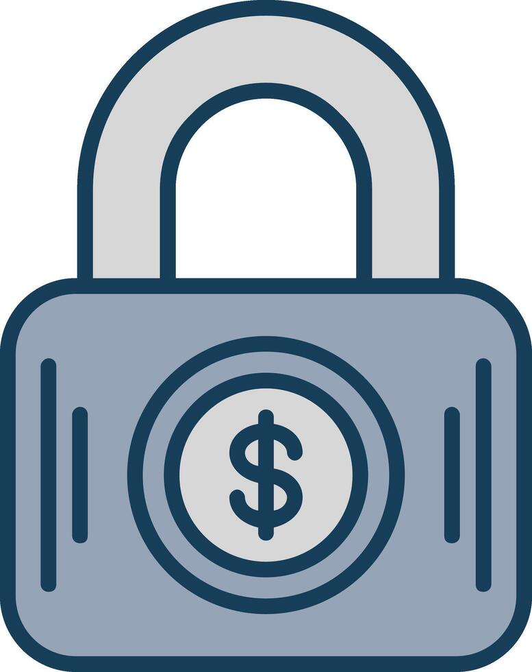 Padlock Line Filled Grey Icon vector
