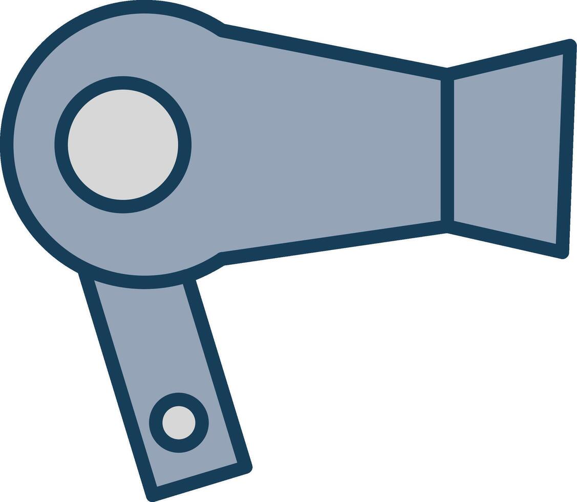 Hairdryer Line Filled Grey Icon vector