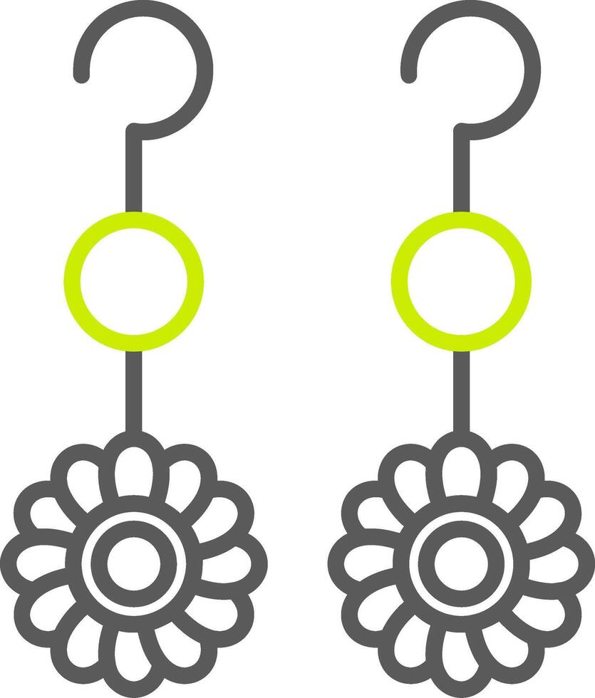 Earrings Line Two Color Icon vector