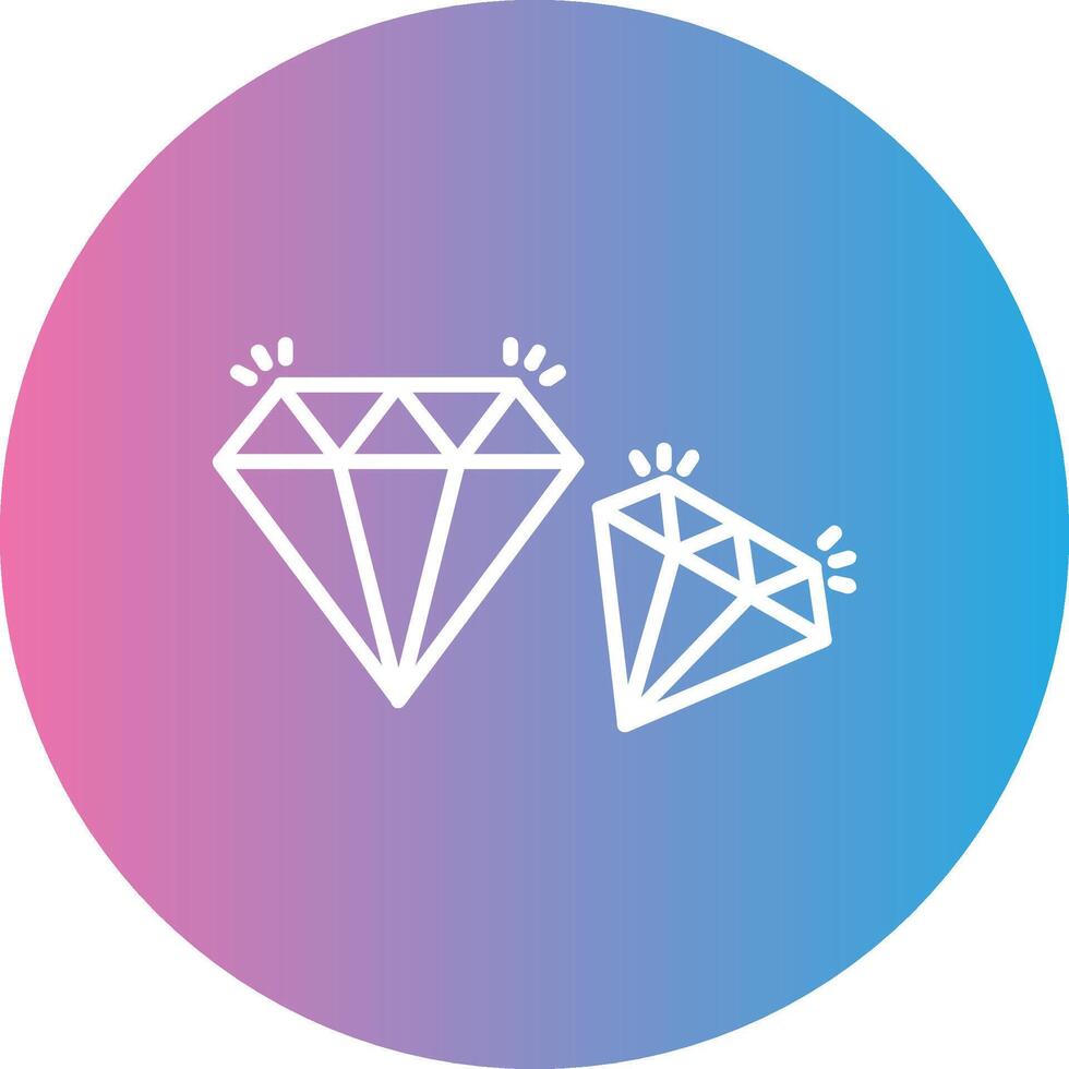 Diamond Line Gradient Circle Icon vector