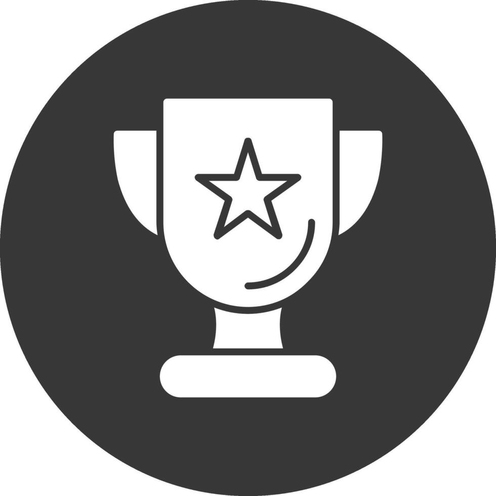 Trophy Glyph Inverted Icon vector