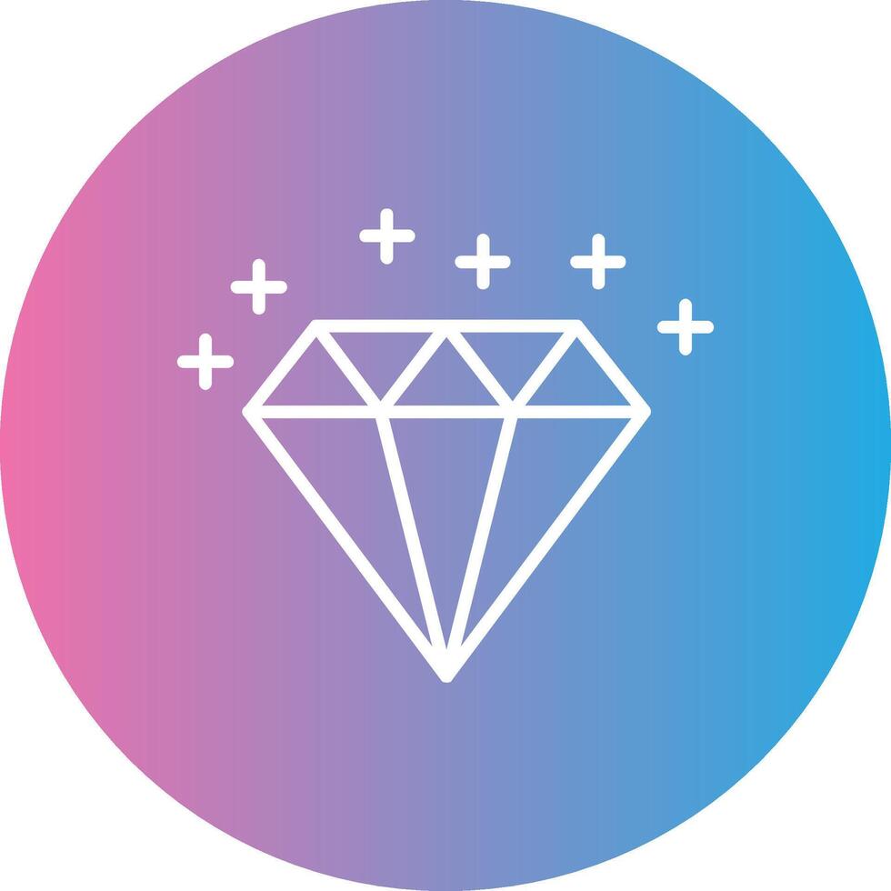 Diamond Line Gradient Circle Icon vector