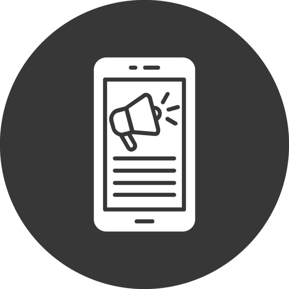 Mobile Phone Glyph Inverted Icon vector