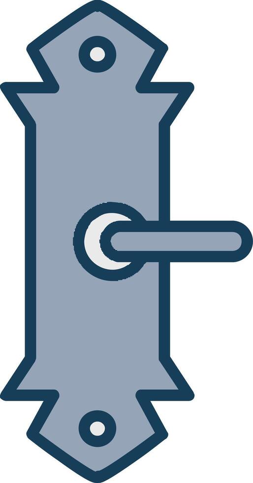 Door Handle Line Filled Grey Icon vector